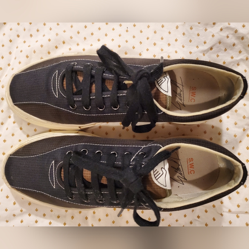 Stepney Workers Club sneaker. Dellow nylon mini check. Sz 10 us, eu 43